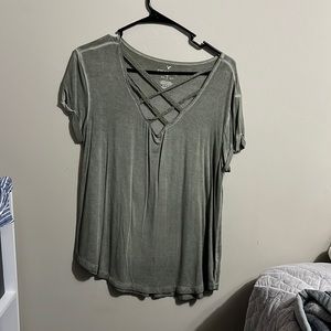Green soft and sexy lacy t shirt